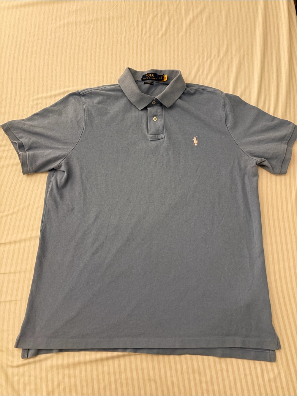 Polo by Ralph Lauren Men’s Dusty Blue Short-Sleeve Polo with Embroidered Pony